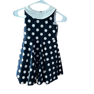 Navy white polka dot dress